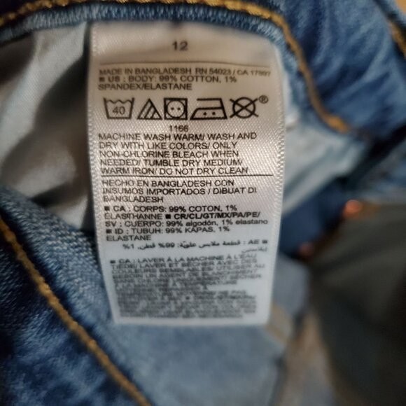 Old Navy Jeans Womens Size 12 Blue Sky-Hi Straight Button Fly Stretch Denim - Picture 5 of 12